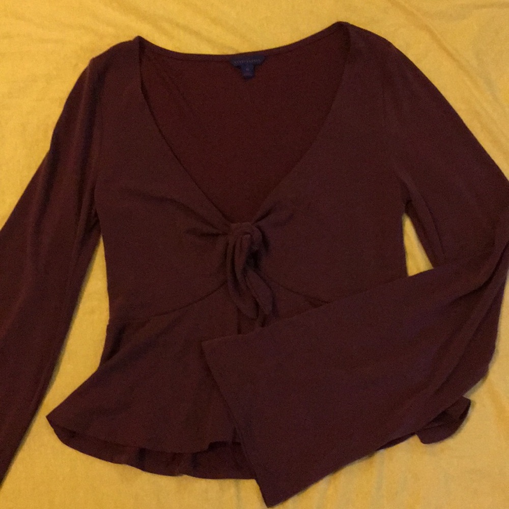 Bell Sleeve Keyhole Blouse